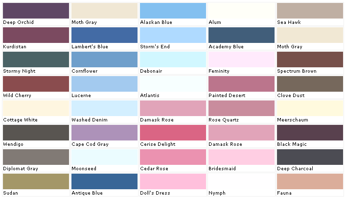 Pratt Lambert Paint Color Chart