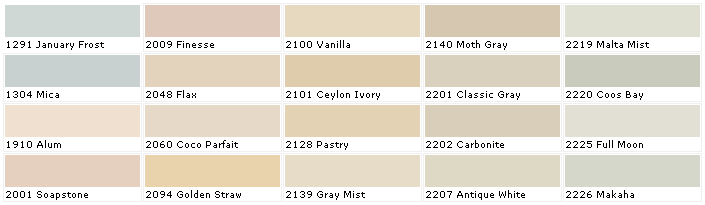 Pratt Lambert Paint Color Chart