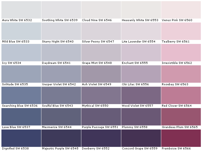 Sherwin Williams Color Chart