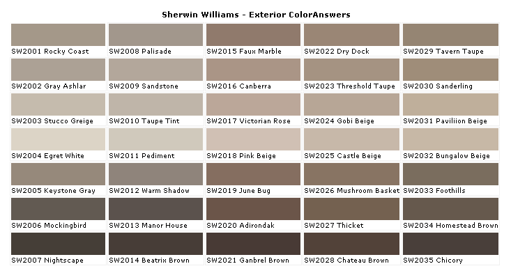 Sherwin Williams Paints Colors Paint Coloranswers House Chart Chip Sample Swatch Palette Color Charts Exterior Interior Wall Answers - Exterior Paint Color Samples