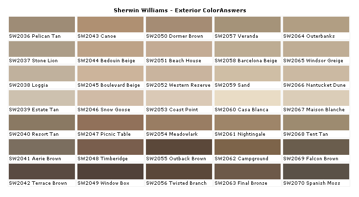 Sherwin Williams Paints Colors Paint Coloranswers House Chart Chip Sample Swatch Palette Color Charts Exterior Interior Wall Answers - Loggia Paint Coordinating Colors