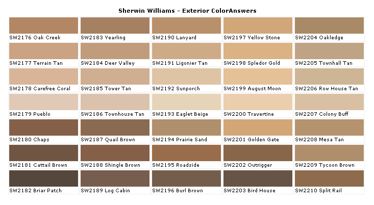 brown paint swatches