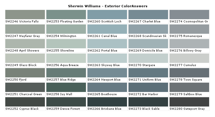 Sherwin Williams Paints Colors Paint Coloranswers House Chart Chip Sample Swatch Palette Color Charts Exterior Interior Wall Answers - Sherwin Williams Gray Outdoor Paint Colors