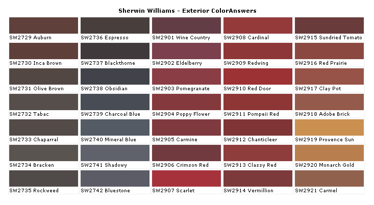 Sherwin Williams Paints Colors Paint Coloranswers House Chart Chip Sample Swatch Palette Color Charts Exterior Interior Wall Answers - Sherwin Williams Paint Colours Chart