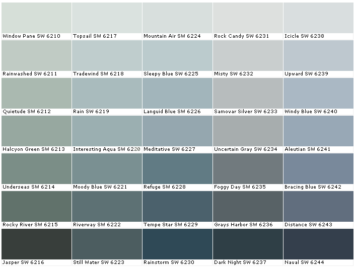 Blue Gray Color Chart