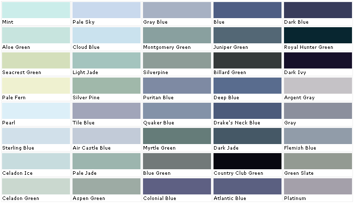 Valspar Blue Paint Color Chart