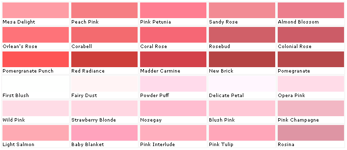 Pink Salmon Color Chart