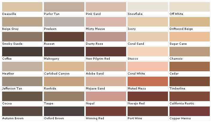 Olympic Stain Color Chart